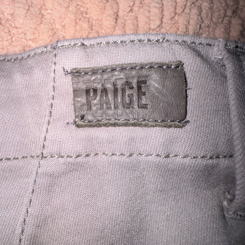 Paige Women's Mayslie Jogger Light Gray Mid Rise Zip Hem Stretch Pants Size 27 - Picture 15 of 16